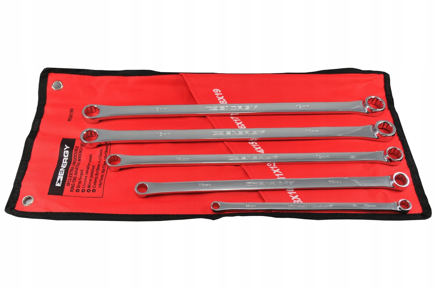 Extra Lange Ringsteeksleutel Set - 5 Delig (8-19 mm)