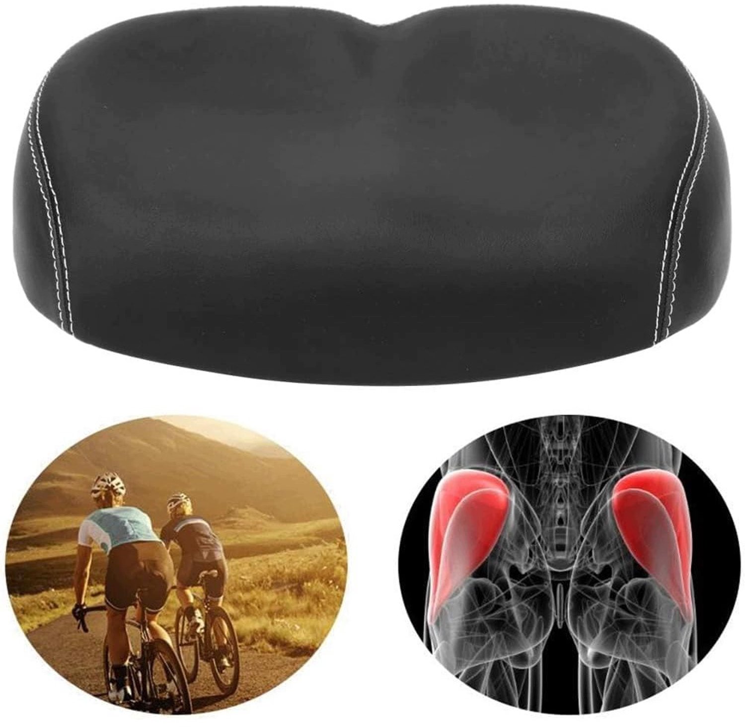 Breed Comfortabel Fietszadel - Zacht, Groot, Geventileerd, MTB