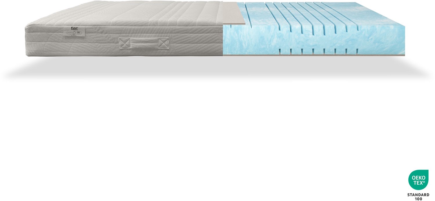 Tuur Pure Matras 90x210x21 cm - Koudschuim - Medium-Stevig Wit