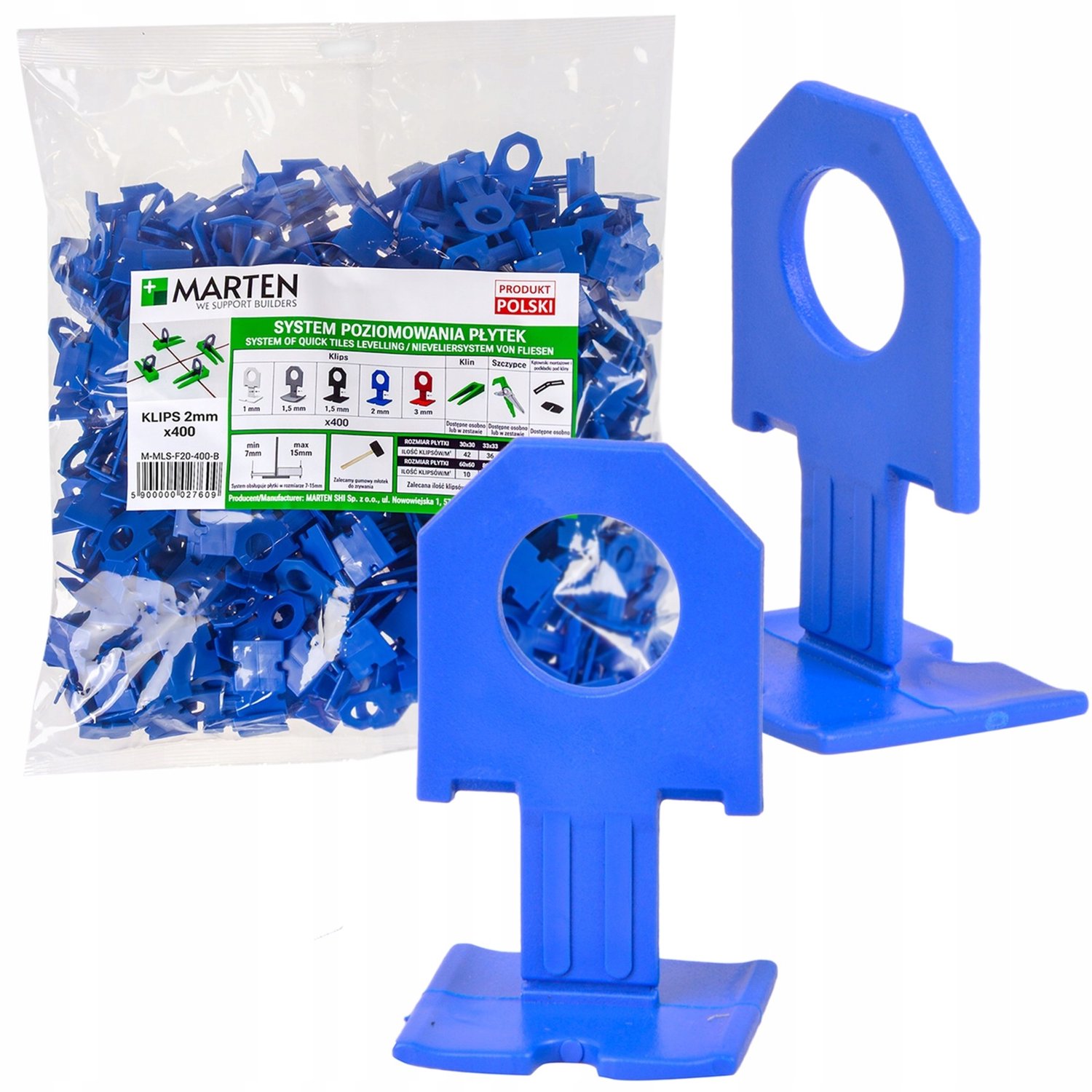 Marten Clips 2mm 400 Stuks voor Tegel nivelleringssysteem