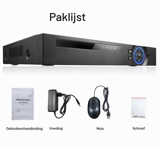 Beveiligingscamera Recorder - 4-Kanaals PoE NVR 5MP - H.265 Video Compressie - Ethernet Aansluiting - Voor IP-Camera's — afbeelding 2