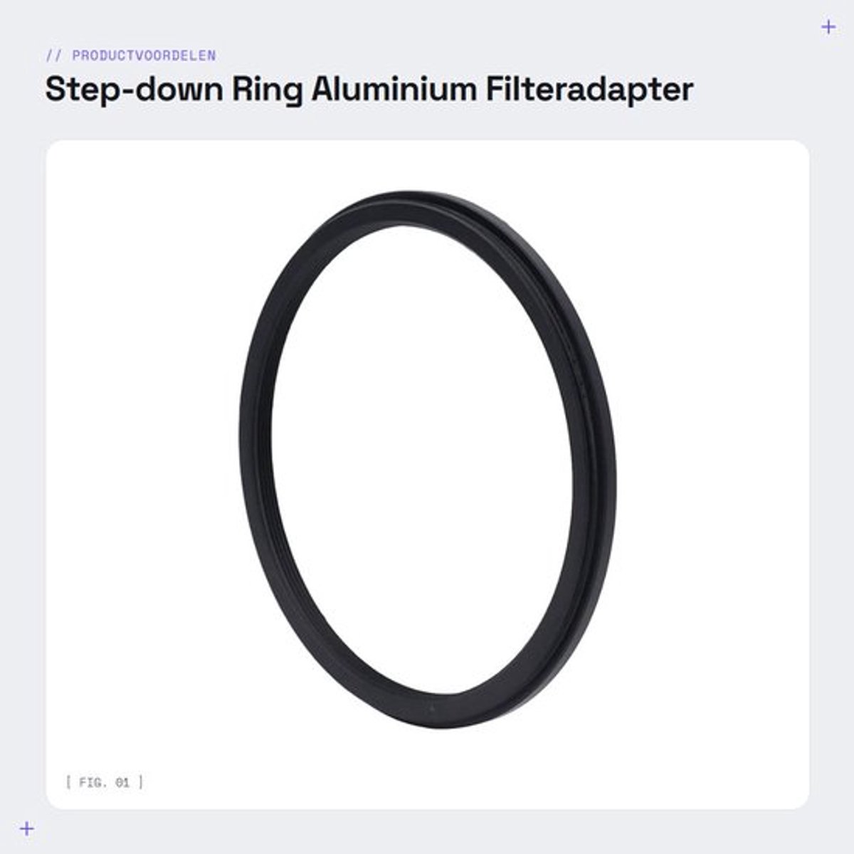 Allecto - Step-down Ring - Aluminium Filteradapter - Stevig en