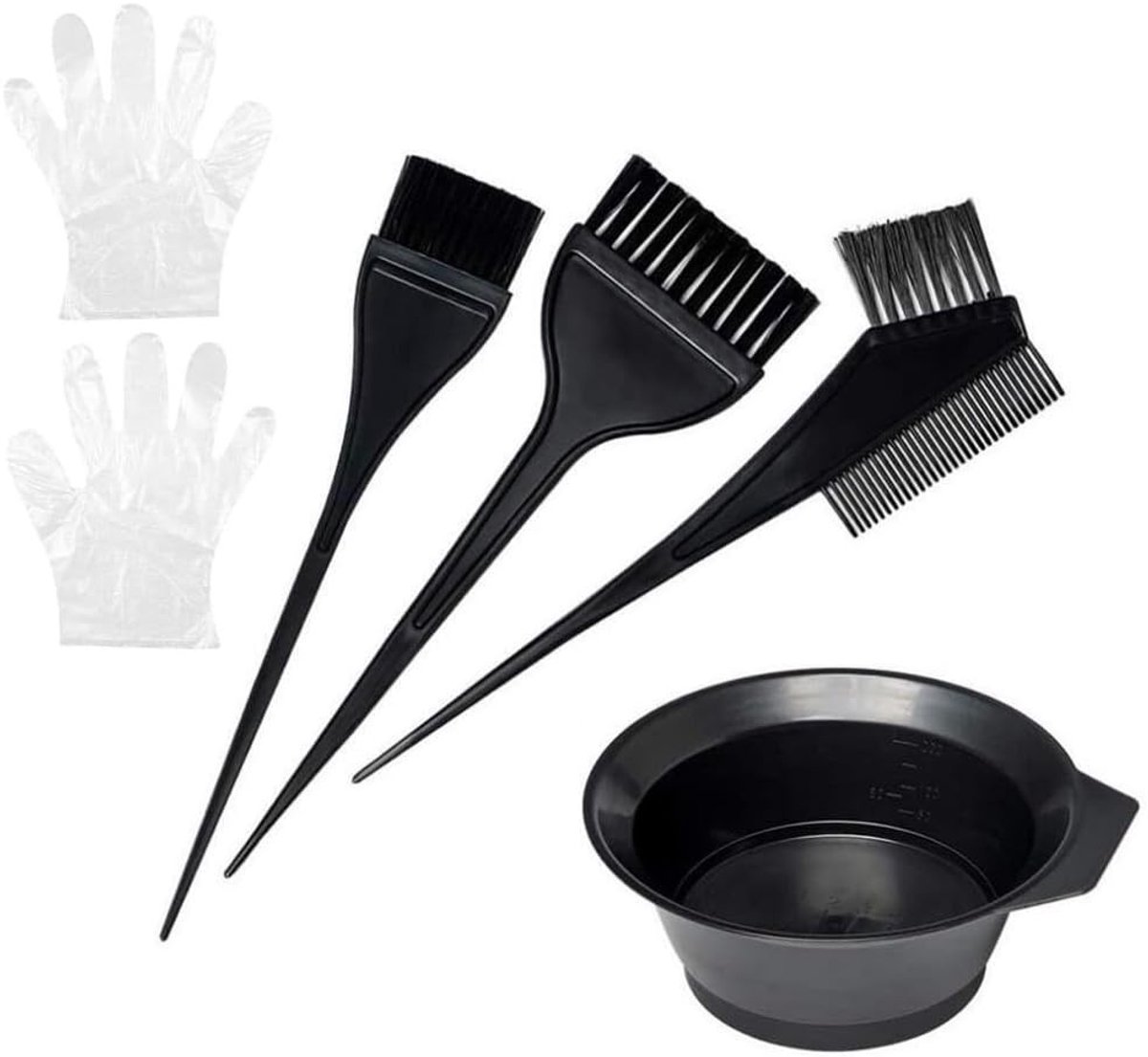Haarverf Kwasten Set van 4 Stuks - Professionele DIY Salon Tools voor het Mengen en Aanbrengen van Haarverf