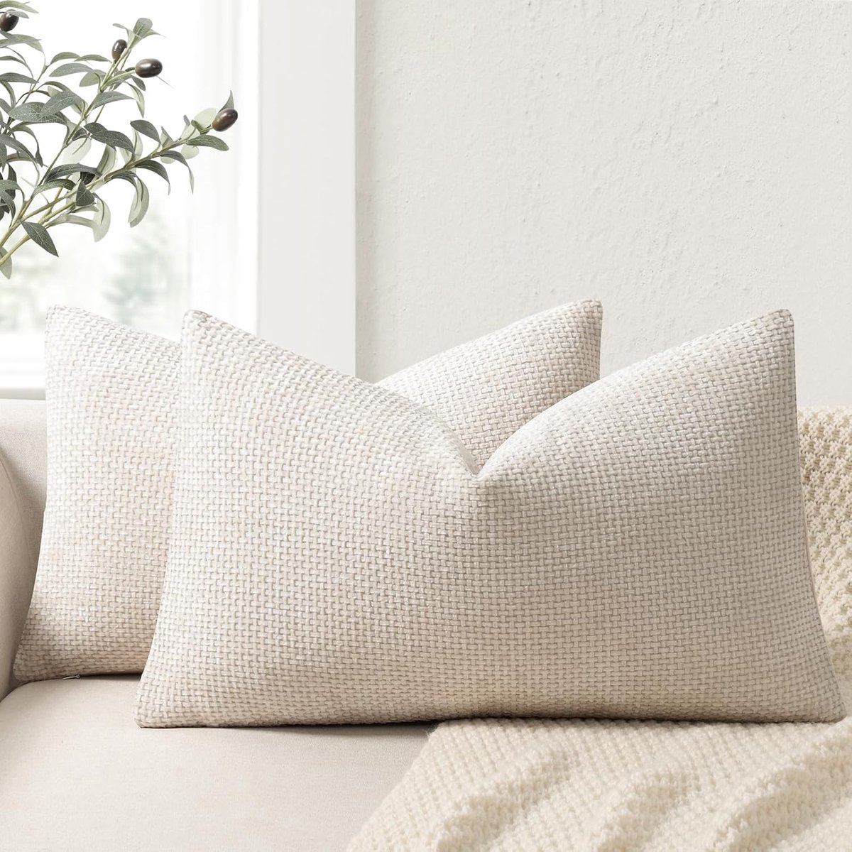 Kussenhoes - Set van 2 - Chenille - Handgemaakt