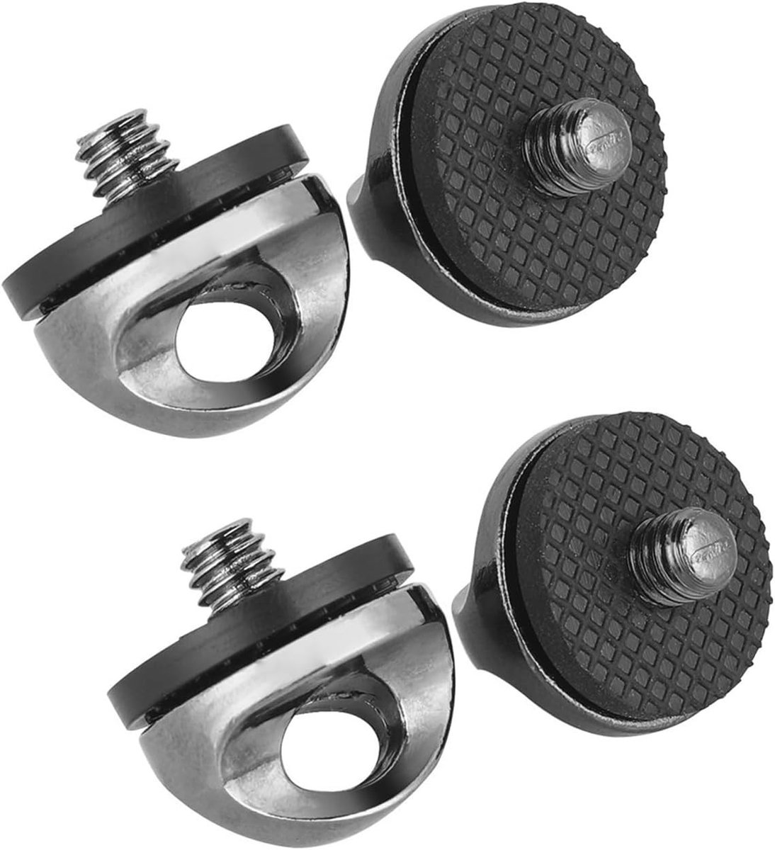 1/4 Inch Tripod Bevestigingsschroef van RVS met D-Ring voor Snelle Ontgrendeling - Set van 4 Stuks voor Camera's en Statiefgebruik