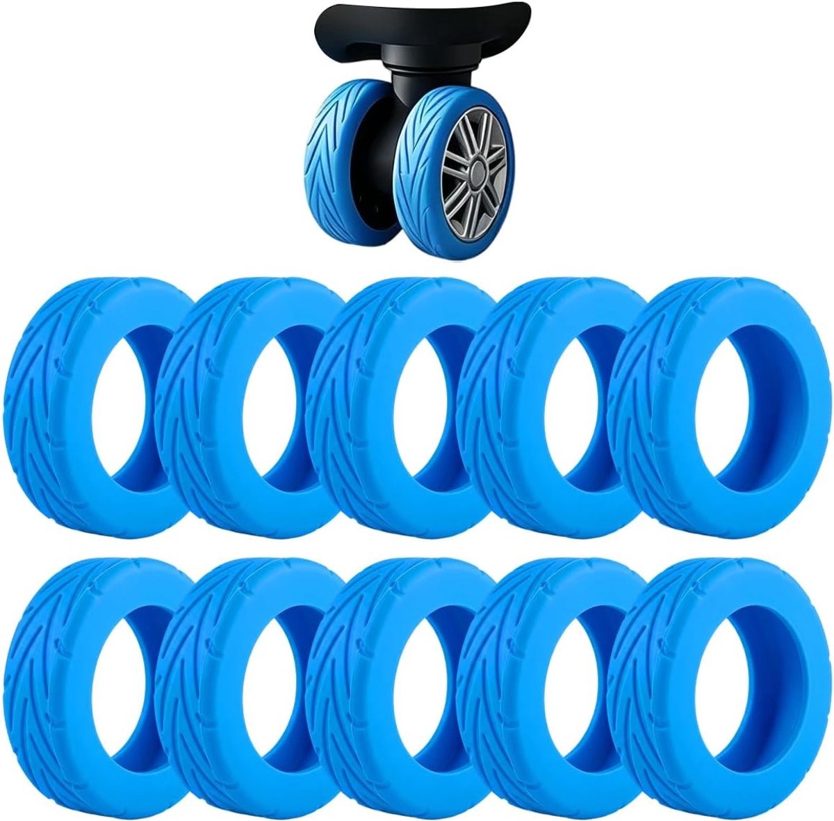 Bagage Wielbeschermers - 10 Stuks Antislip Siliconen Hoezen voor Koffers en Tassen, Duurzaam en Beschermend