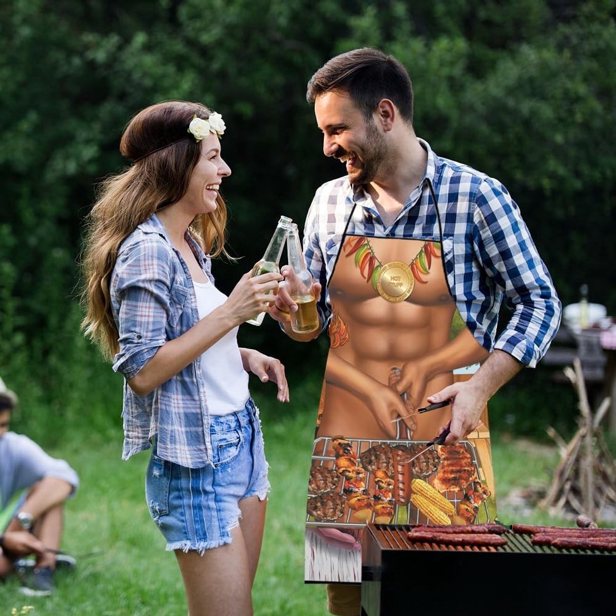 Grappige Schort voor Mannen, Sexy Keuken Schort voor Koken en BBQ Feest, Perfect Cadeau voor Volwassenen