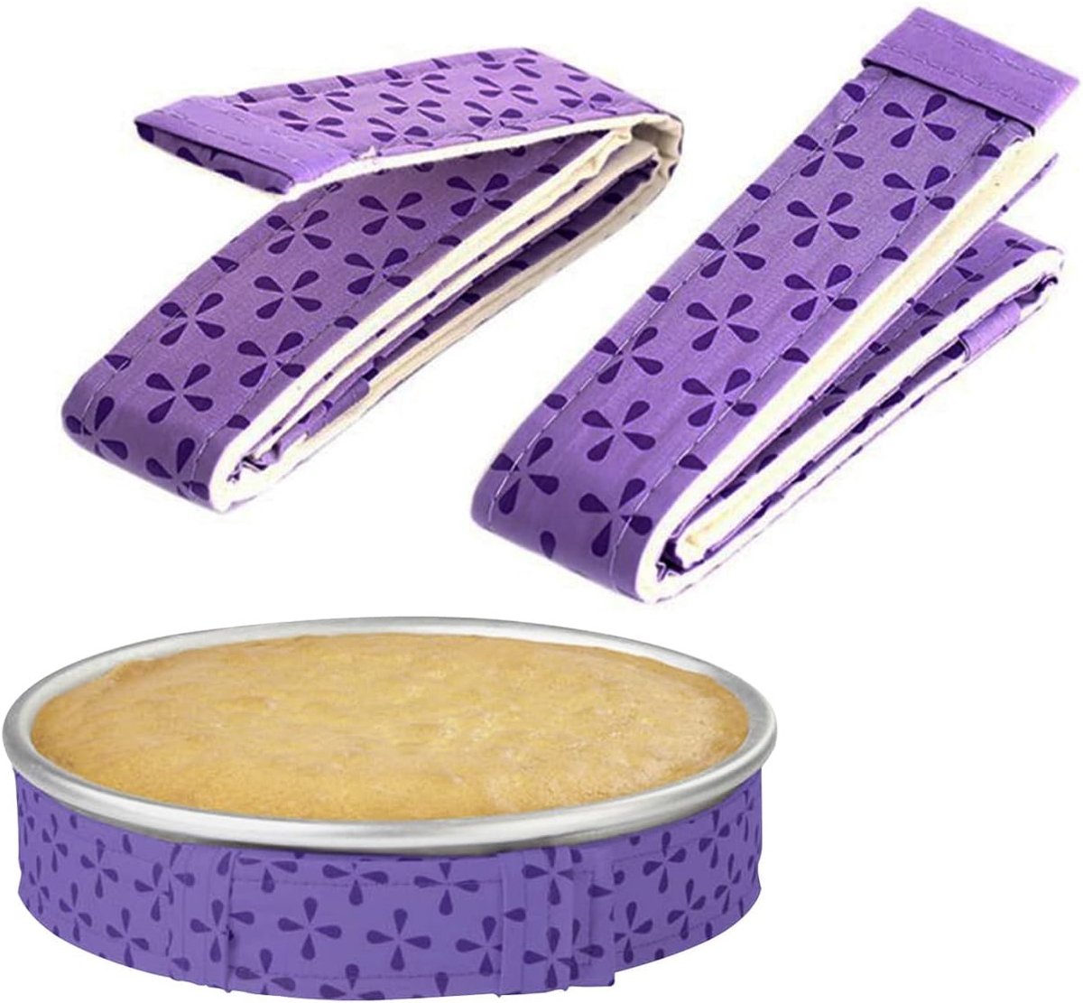 Verstelbare Bakstrips voor Taarten - 2 Stuks - Absorberend, Isolerend en Antislip Bescherming voor Bakplaten