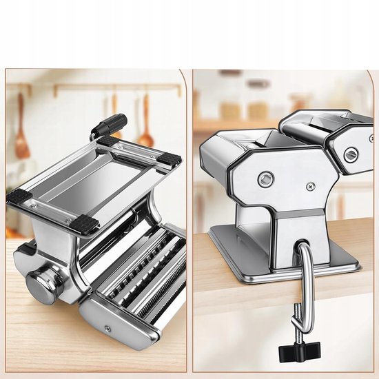 Merkloze Handmatige Pastamachine 150mm - 7 Dikte-instellingen, RVS — afbeelding 3