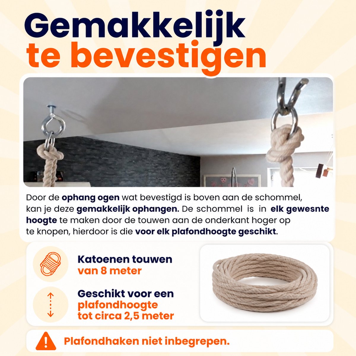 Trendmix Houten Babyschommel 3-in-1 – Meegroei Kinderschommel & Schommelzitje – Binnen & Buiten – Tot 25 kg — afbeelding 8