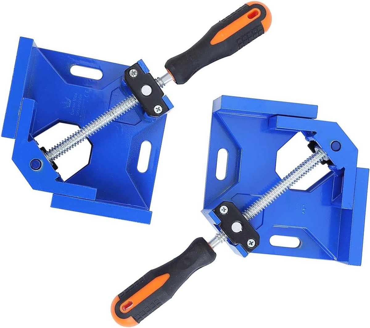 Hoekklem houtbewerking - Aluminiumlegering - 2 stuks - Verstelbare haakse klem met antislip handvat - Voor doe-het-zelf en timmerwerk