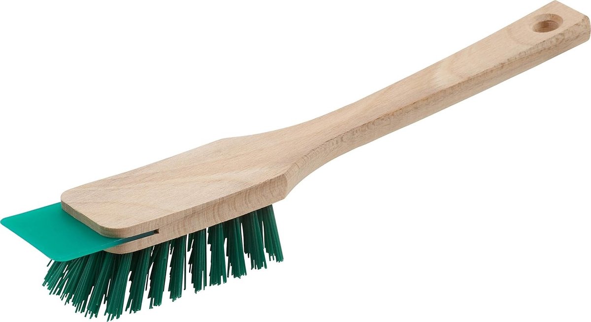 Gazon nivelleerhark - Groen - 30 cm - Beukenhouten Handveger met Kunststof Borstelharen - Voor Tuinonderhoud
