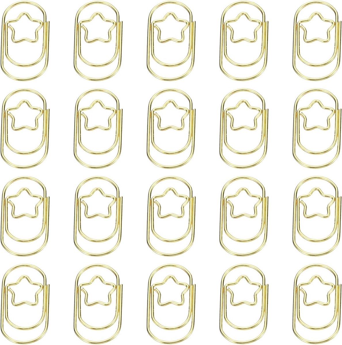 20 Stuks Stervormige Paperclips, Schattige Boekenleggers voor Kantoor en Thuis, Perfect voor Organiseren en Creatieve Projecten (Goud, 2.3 cm)