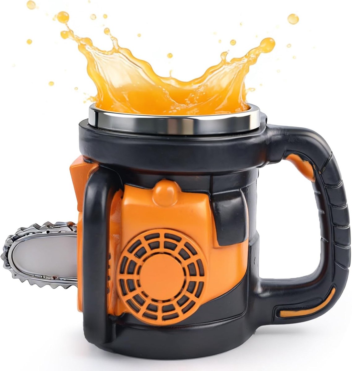 Grappige 3D Kettingzaag Mok van RVS 300ml - Creatief Cadeau voor Thuis, Kantoor en Feestdagen