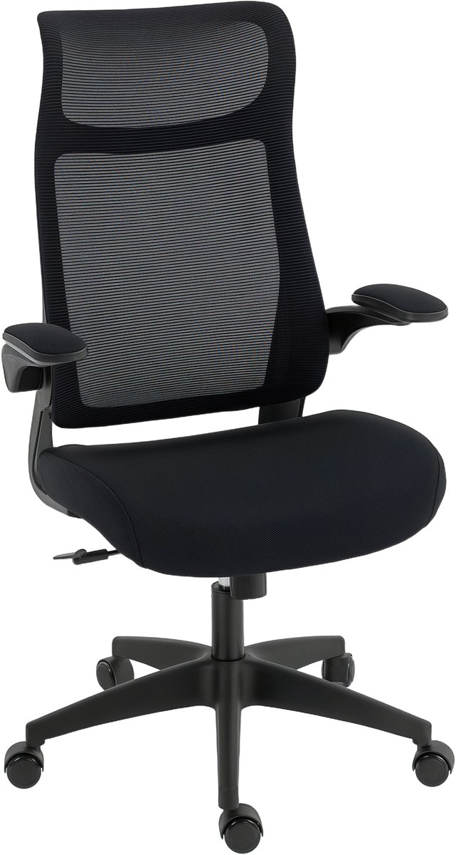Homcom Bureaustoel met Hoofdsteun - Ergonomische Computerstoel - Mesh Bureaustoel - Zwart