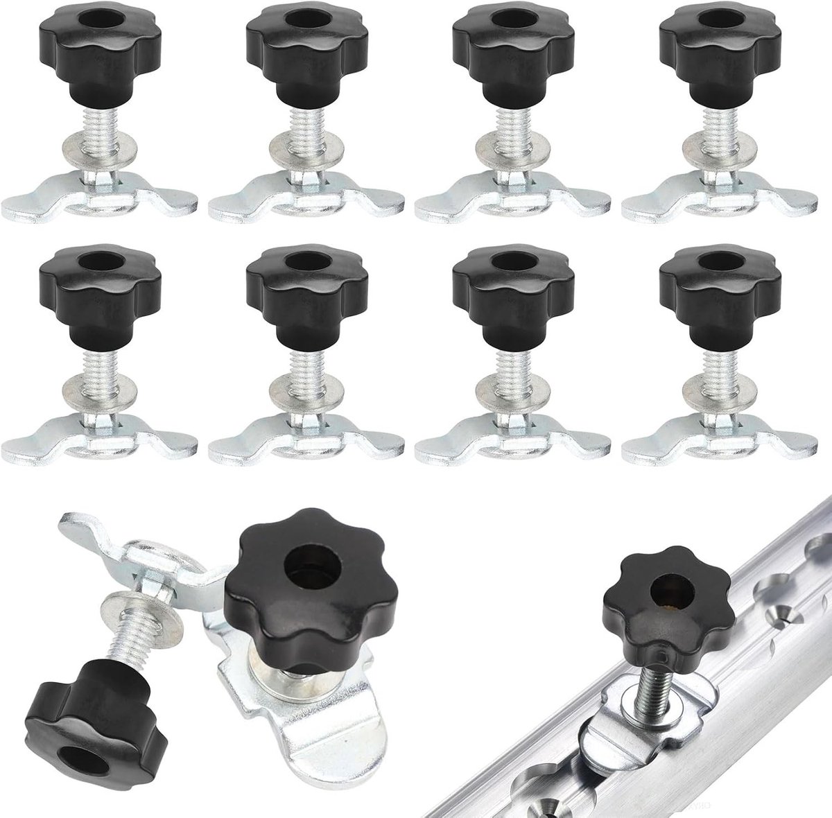 Complete Set van 10 Schroefkits voor Bevestigingsrails - M8 x 40mm, Ideaal voor Luchtvaart en Transport