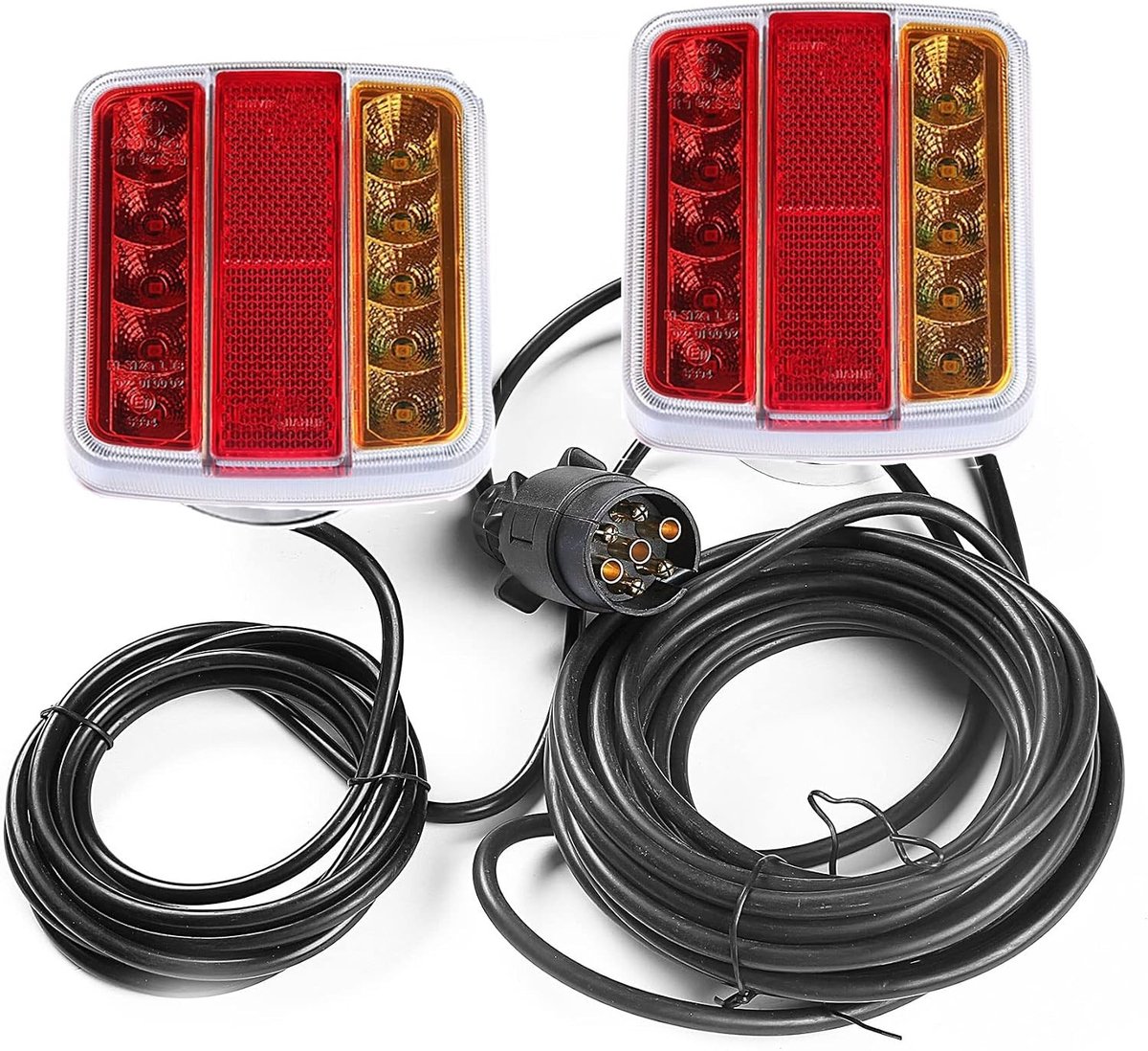 Waterdichte 12V LED Achterlichten voor Aanhangwagens met Magnetische Basis en 7,5m Kabel, Geschikt voor Auto, Vrachtwagen en SUV