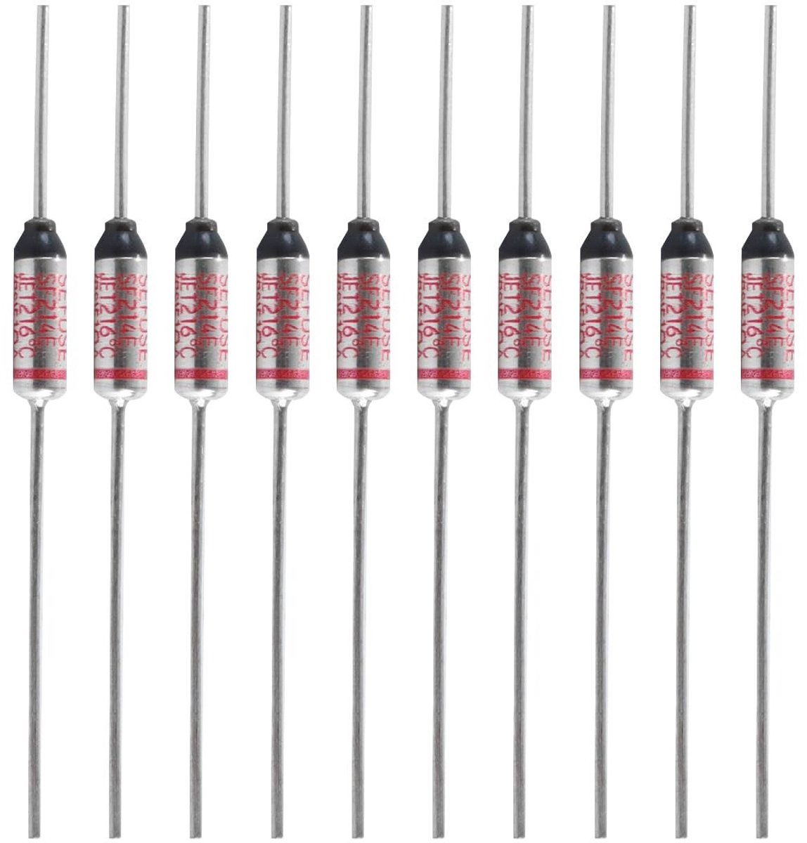 10A 250V Thermische Smeltveiligheden 216°C Organische Fuses - Verpakking van 10 Stuks voor Veiligheid en Betrouwbaarheid
