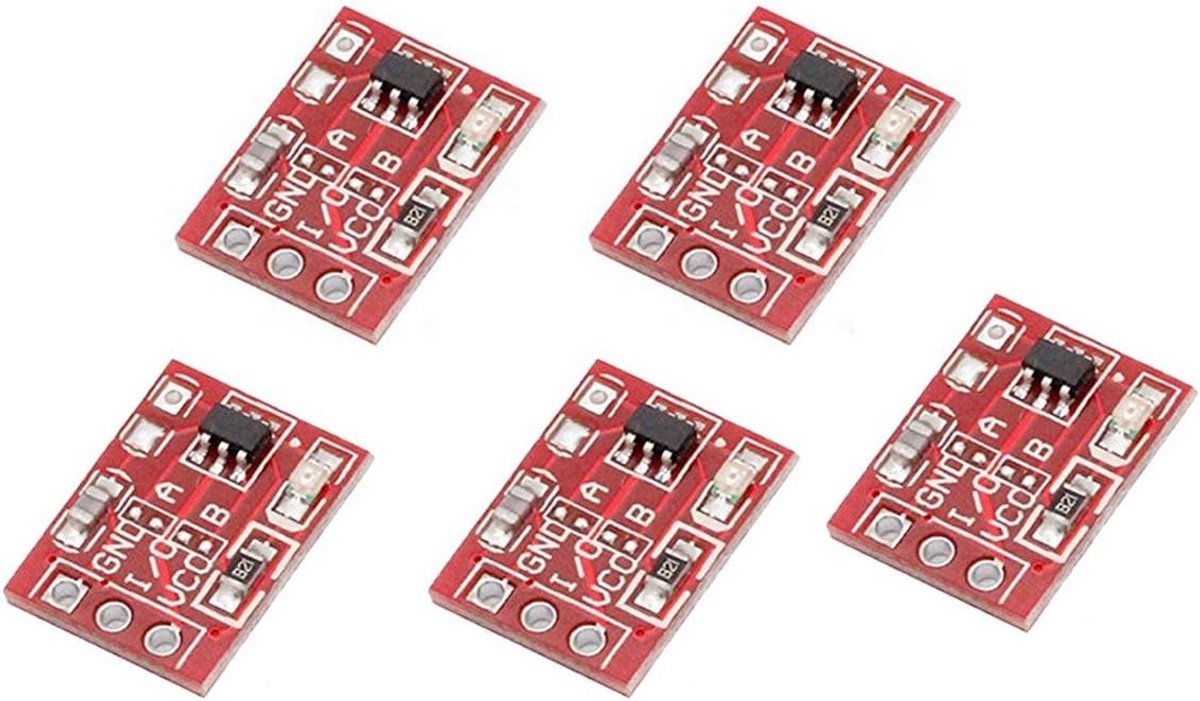 5 Stuks TTP223 Capacitive Touch Key Module - Aanpasbare Zelfvergrendelende Schakelaar voor Elektronische Projecten
