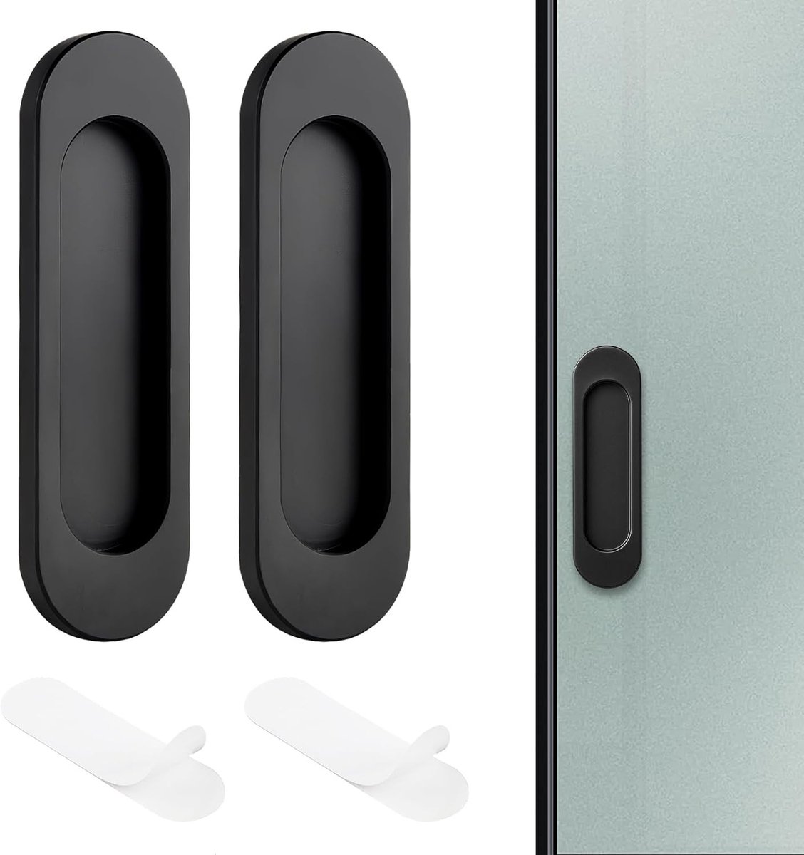 2 Zelfklevende Ovale Deurgrepen van 10 cm voor Glazen Meubels en Bedden, Eenvoudige Installatie, Duurzaam en Elegant Ontwerp