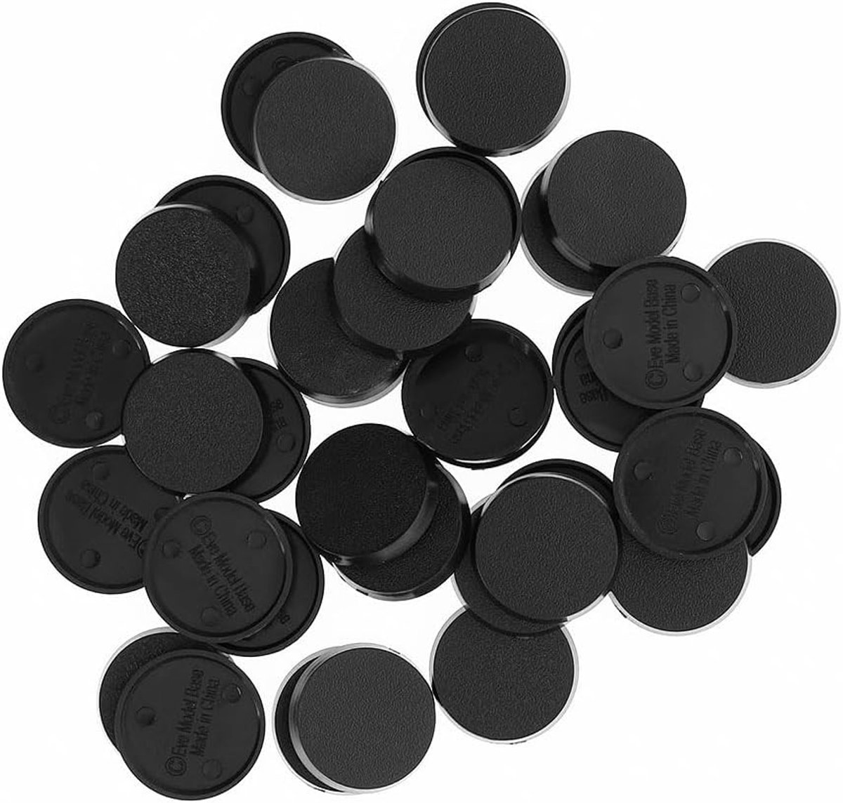 40 Stuks 25mm Plastic Basis voor Modelbouw en Oorlogsspellen, Miniaturen Decoratie, Zwart