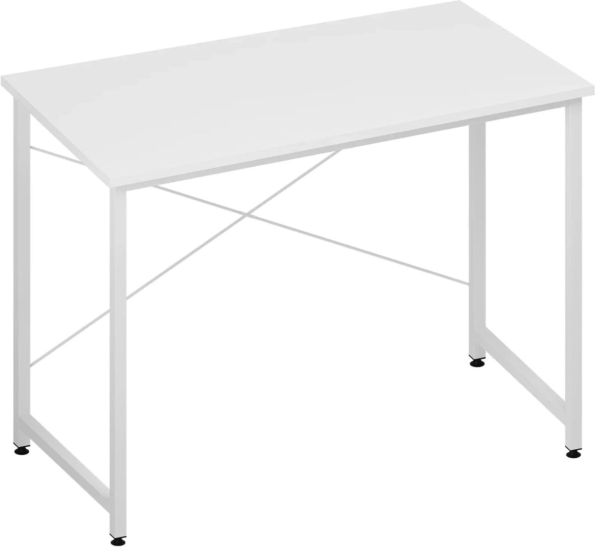Klarven Werkbureau met Groot Werkblad - Desk - Ruim Blad, Stabiel Frame, Draagvermogen 50 kg - Eenvoudig te Monteren - 100x50cm Wit