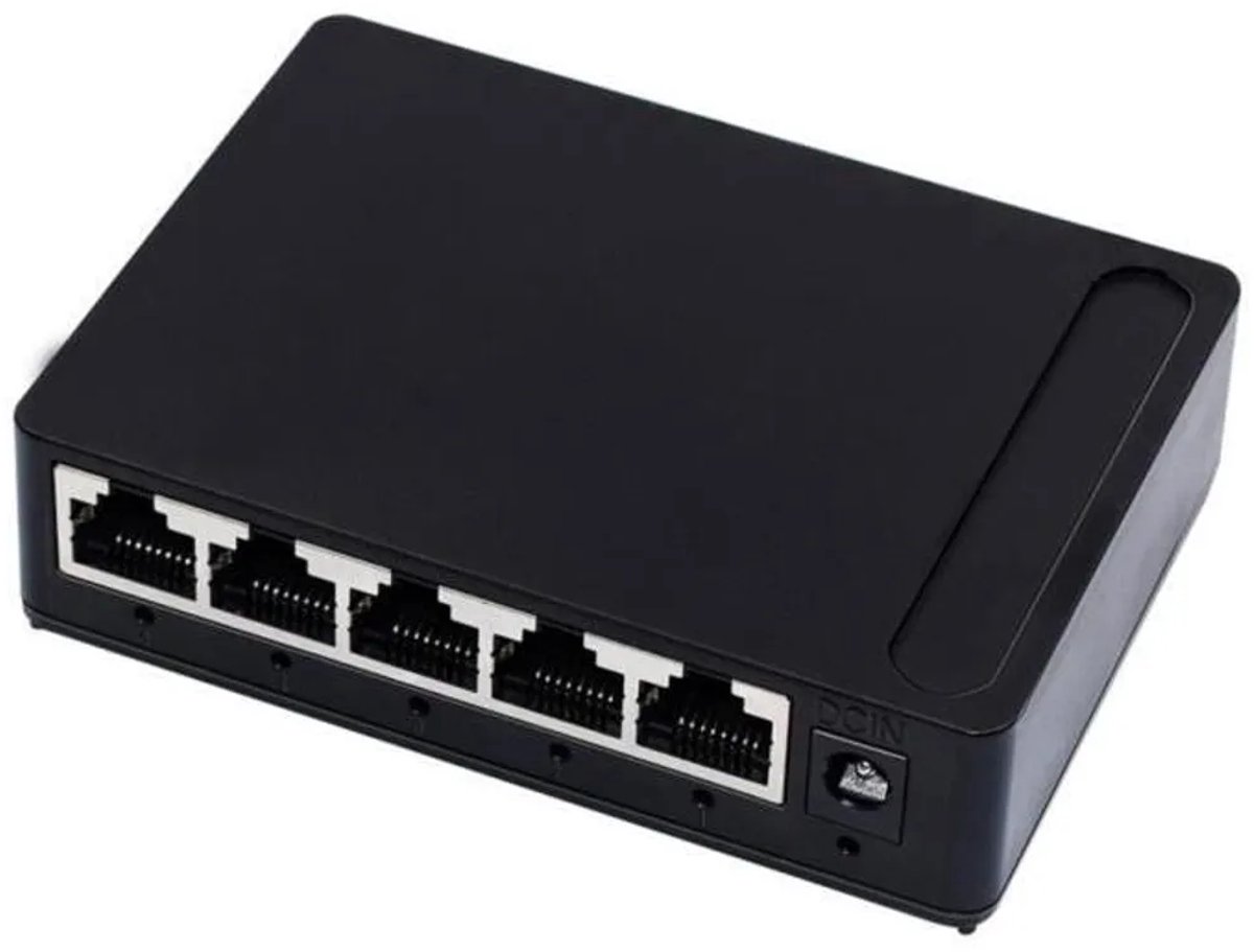 Netwerkswitches en -hubs – 5-poorts Gigabit Ethernet-switch, RJ45-hub, kunststof behuizing, 10-100-1013M