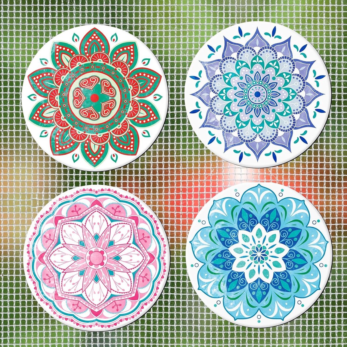 Magnetische Deurscherm Stickers voor Huisdieren, 4 Stuks Dubbelzijdige Bescherming voor Schuifdeuren en Ramen, Decoratieve Flexibele Deuraccessoires