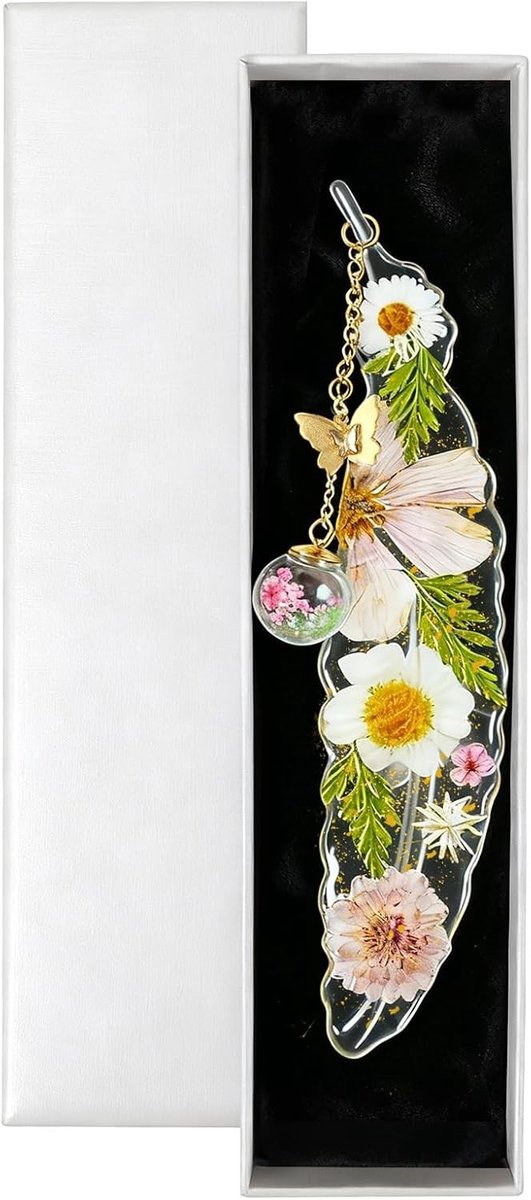 Feather Bookmark met Gedrukt Bloemen Design, Persoonlijke Boekenleggers voor Boekliefhebbers, Originele Cadeaus voor Lezers