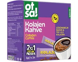 Otsa Collageen Koffie – Instant Koffie met Gehydrolyseerd Collageen – 24 Sachets x 3 g – 72 g