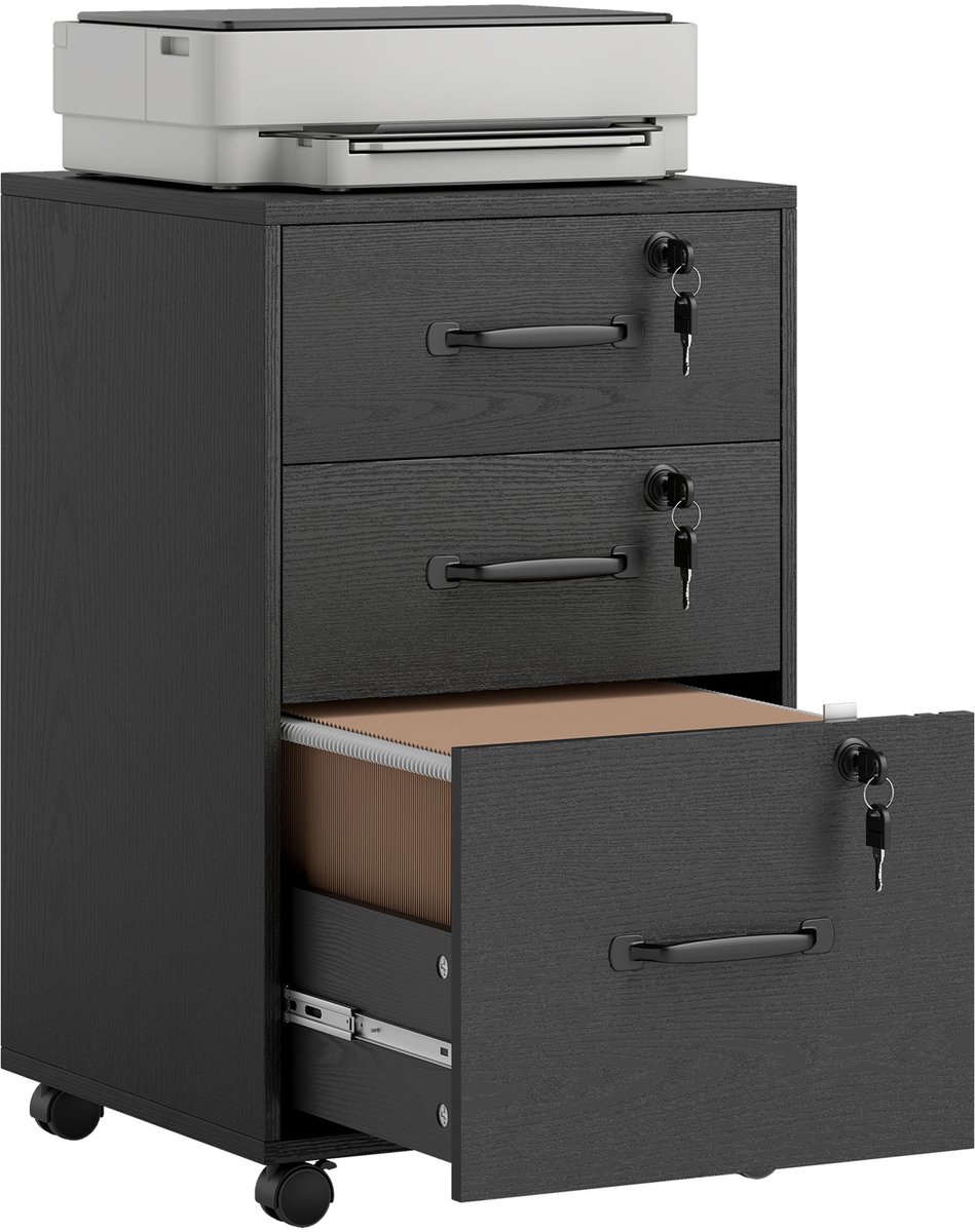 HOMCOM archiefkast - Spaanplaat - 40 x 40 x 69,5 cm - Zwart