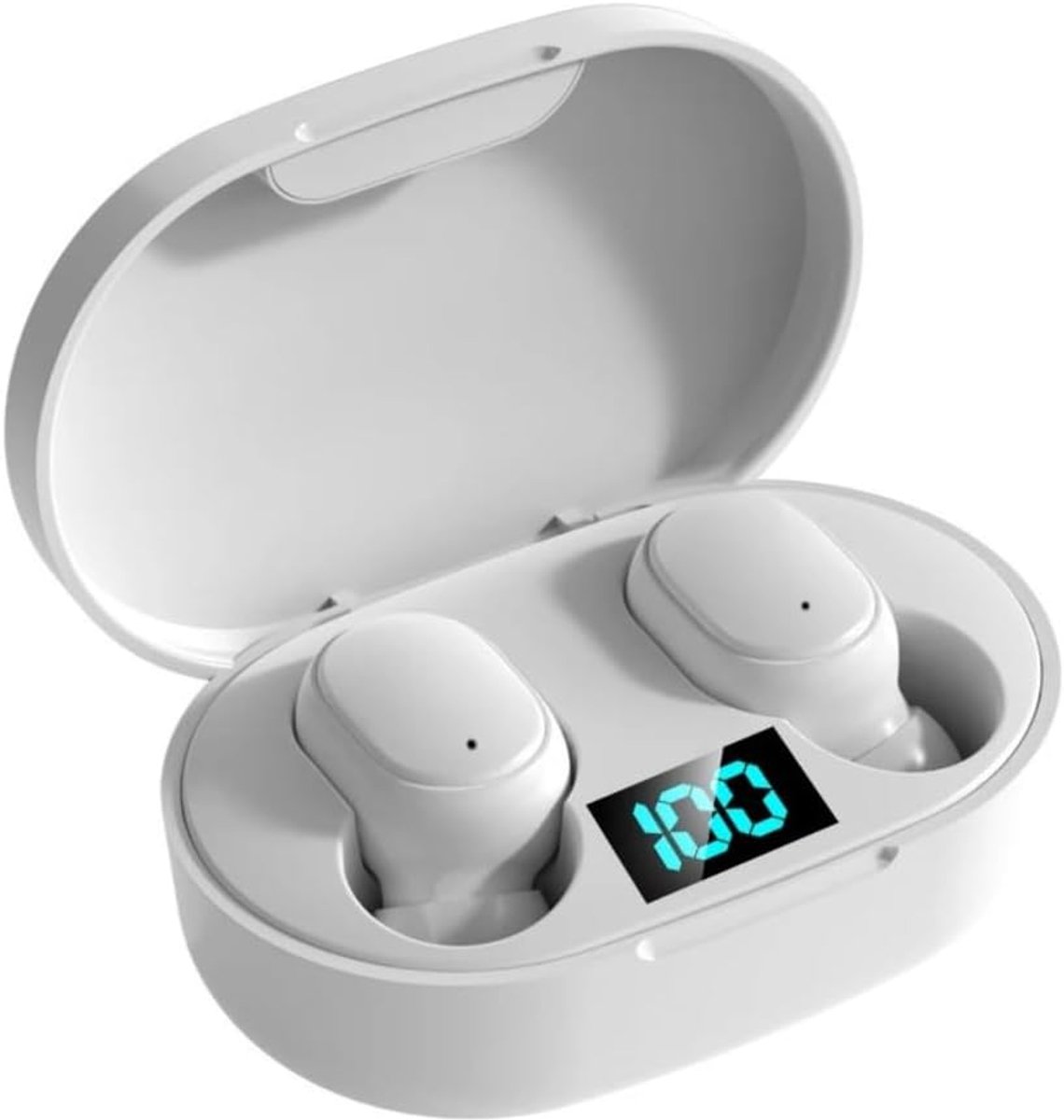 Witte in-ear Bluetooth waterbestendige oordopjes | Draadloze ruisonderdrukking | Echte draadloze stereo | n30ms vertraging | LED-scherm