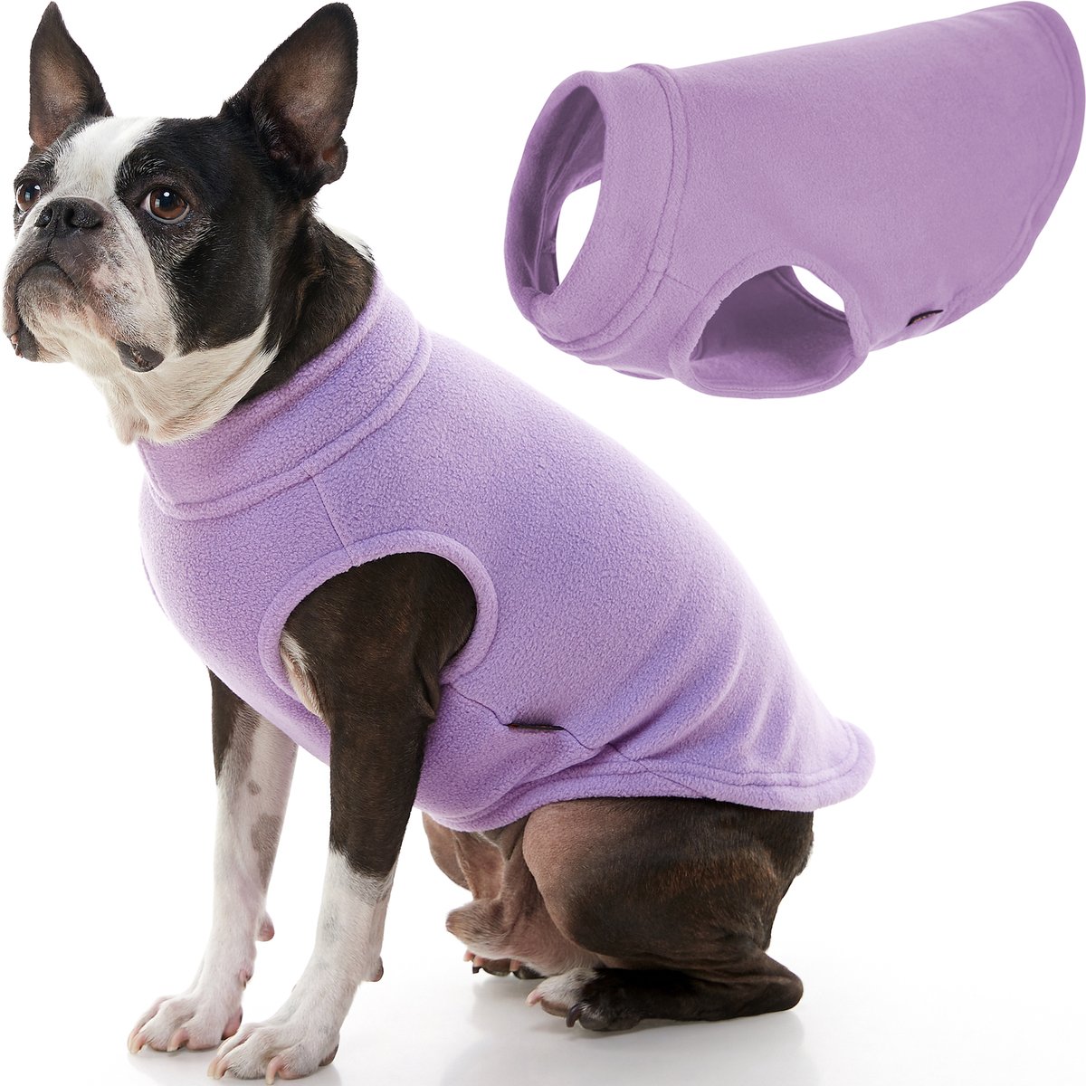 Gooby Stretch Fleece Vest Hondenjas - Warme hondentrui voor kleine honden - Lavendel - Medium