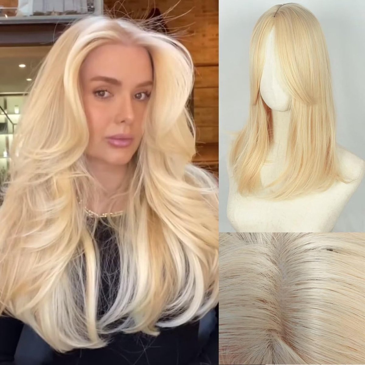 Haarstukje van 45 cm voor dames met dun haar, 360° 3D-echt haar, clip-in pony en verbeterde middenscheiding