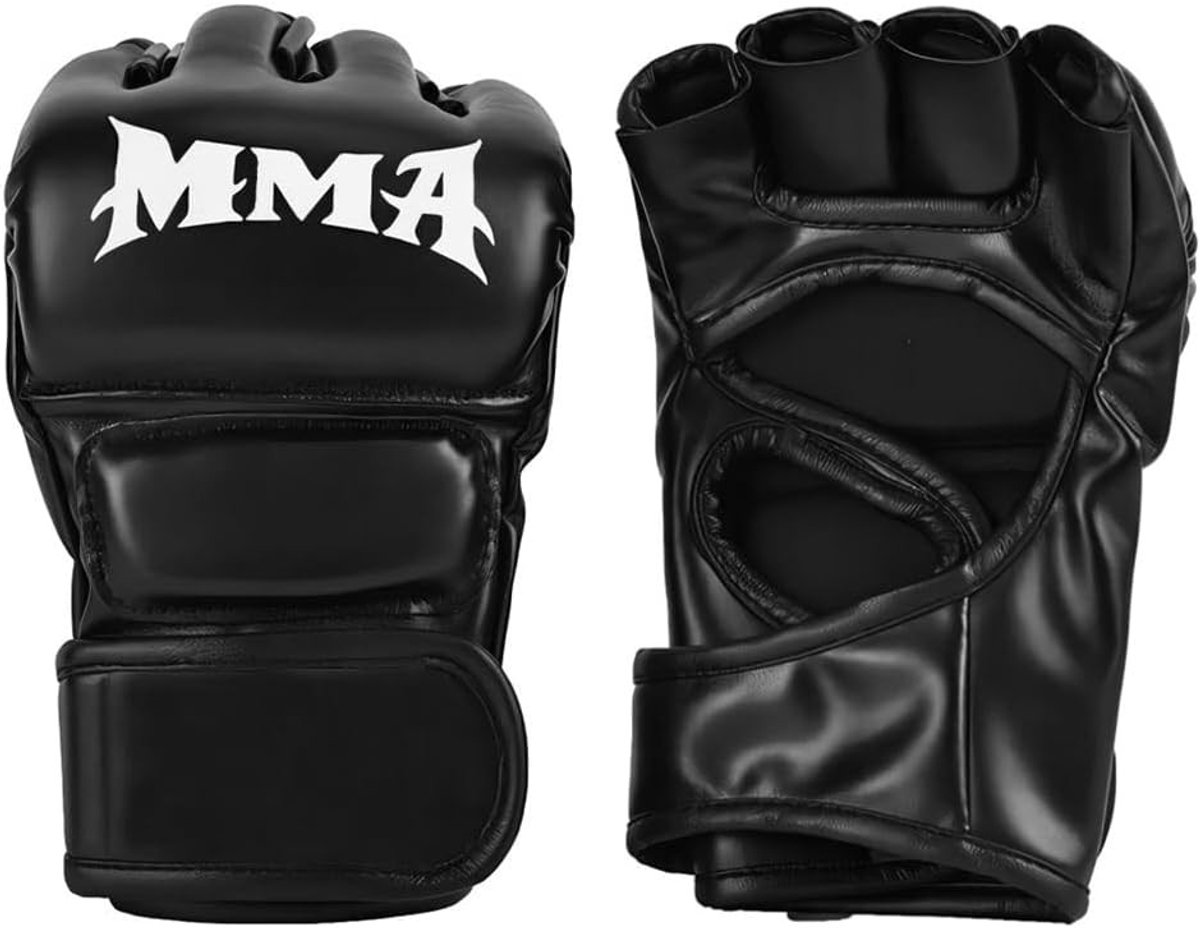 Half Vinger MMA Handschoenen voor Sparring en Kickboksen voor Mannen en Vrouwen - Zwart, Ideaal voor Training en Competitie