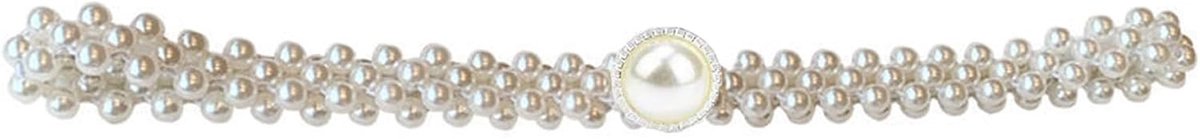 Elegante Bruidsriem met Parels en Kristallen voor Bruidsmeisjes - Retro Decoratieve Tailleband voor Trouwen, 24 inch