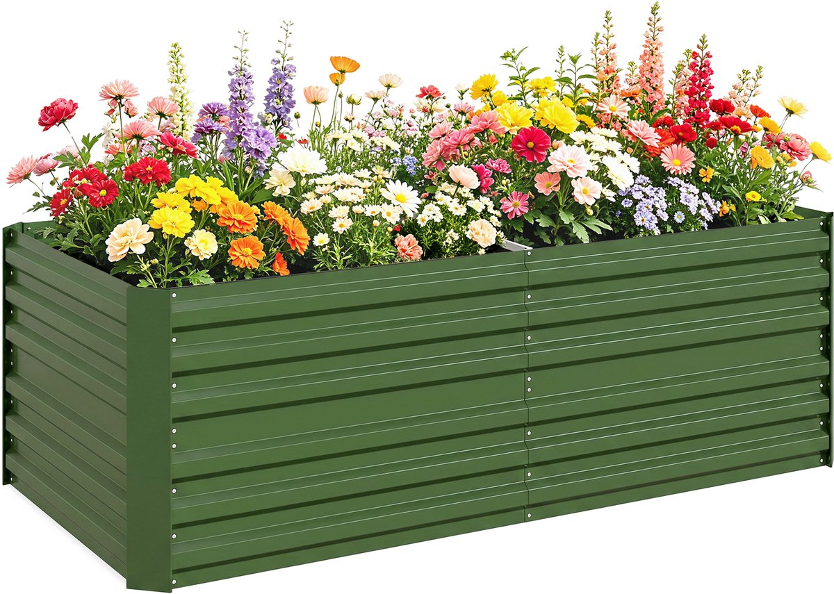 Outsunny tuinbed - Gegalvaniseerd staal - 180x90x59cm - Groen