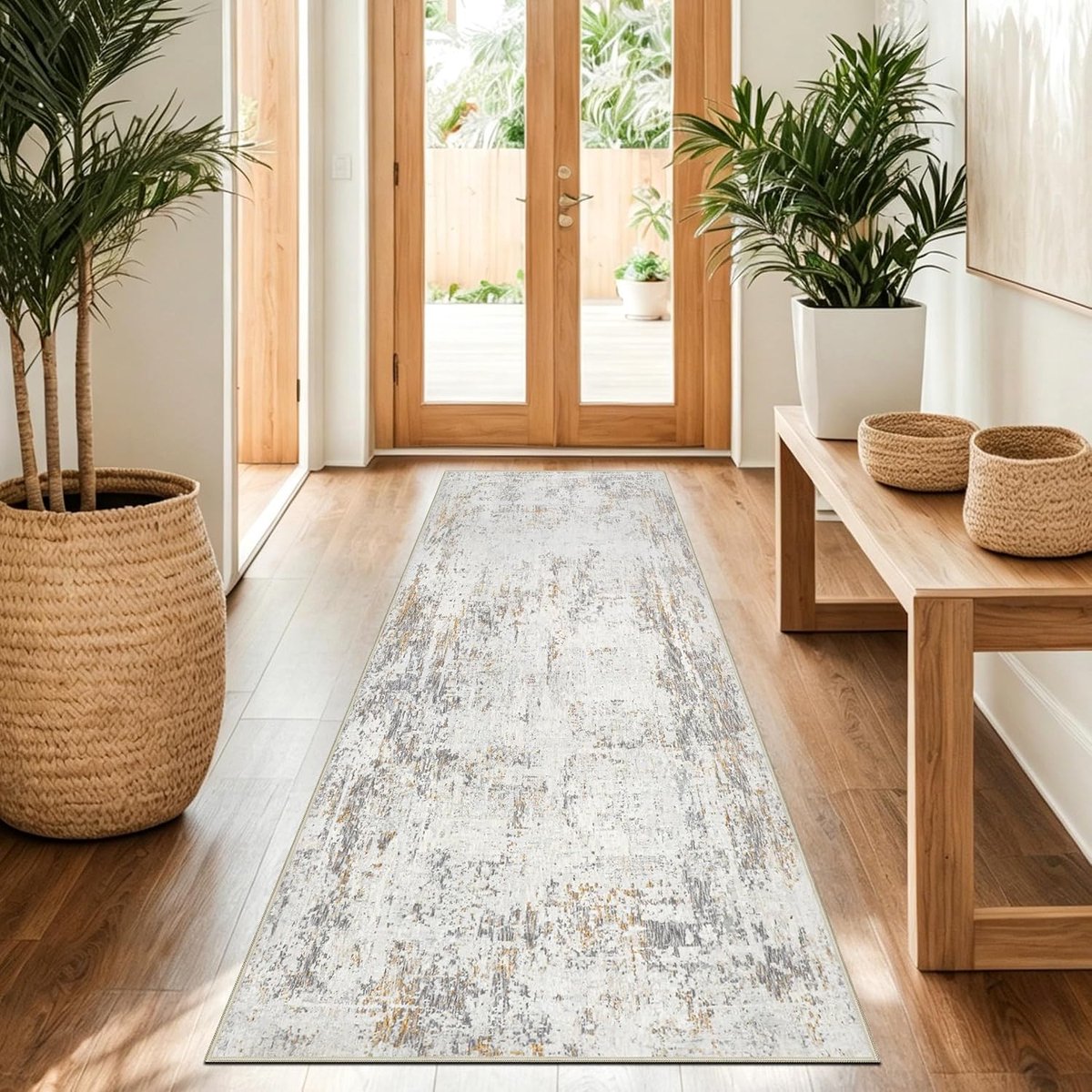 Keukenloper - 60 x 180 cm - Rubber - Laagpolig - Modern - Antislip - Machinewasbaar - Beige