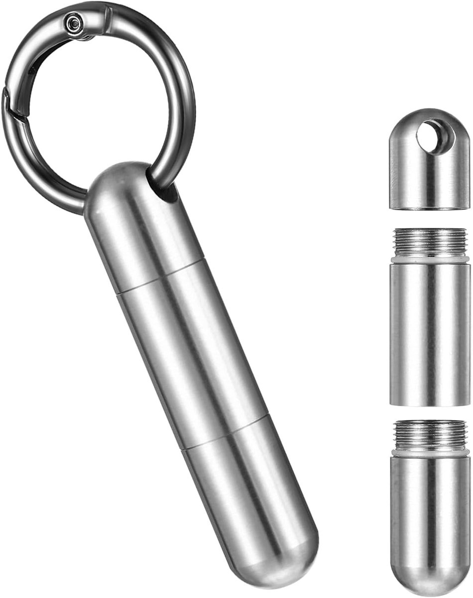 Compacte Pillendoos voor Reizen - Waterdichte Pillenhouder met 2 Compartimenten - Ideaal voor Camping en Outdoor Activiteiten