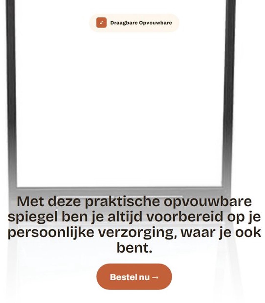 Dailygoods- Opvouwbare Spiegel 4-voudig - Draagbaar - Handspiegel - Compact