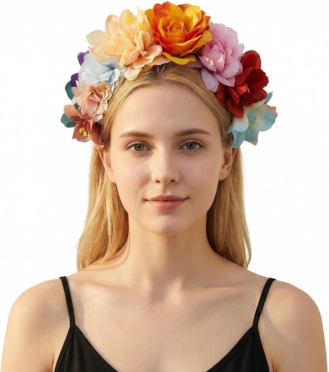 Mexicaanse Rozen Bloemkroon Haarband voor Halloween Feest - Floral Accessoire voor Kostuum en Themafeest