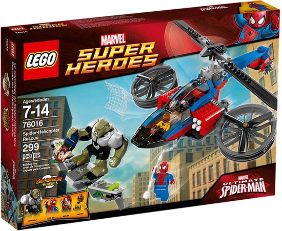 LEGO Marvel Super Heroes Spider-Man Spider-Helikopter Redding - 76016, Bouwpakket, 7 jaar, 299 stuk(s)