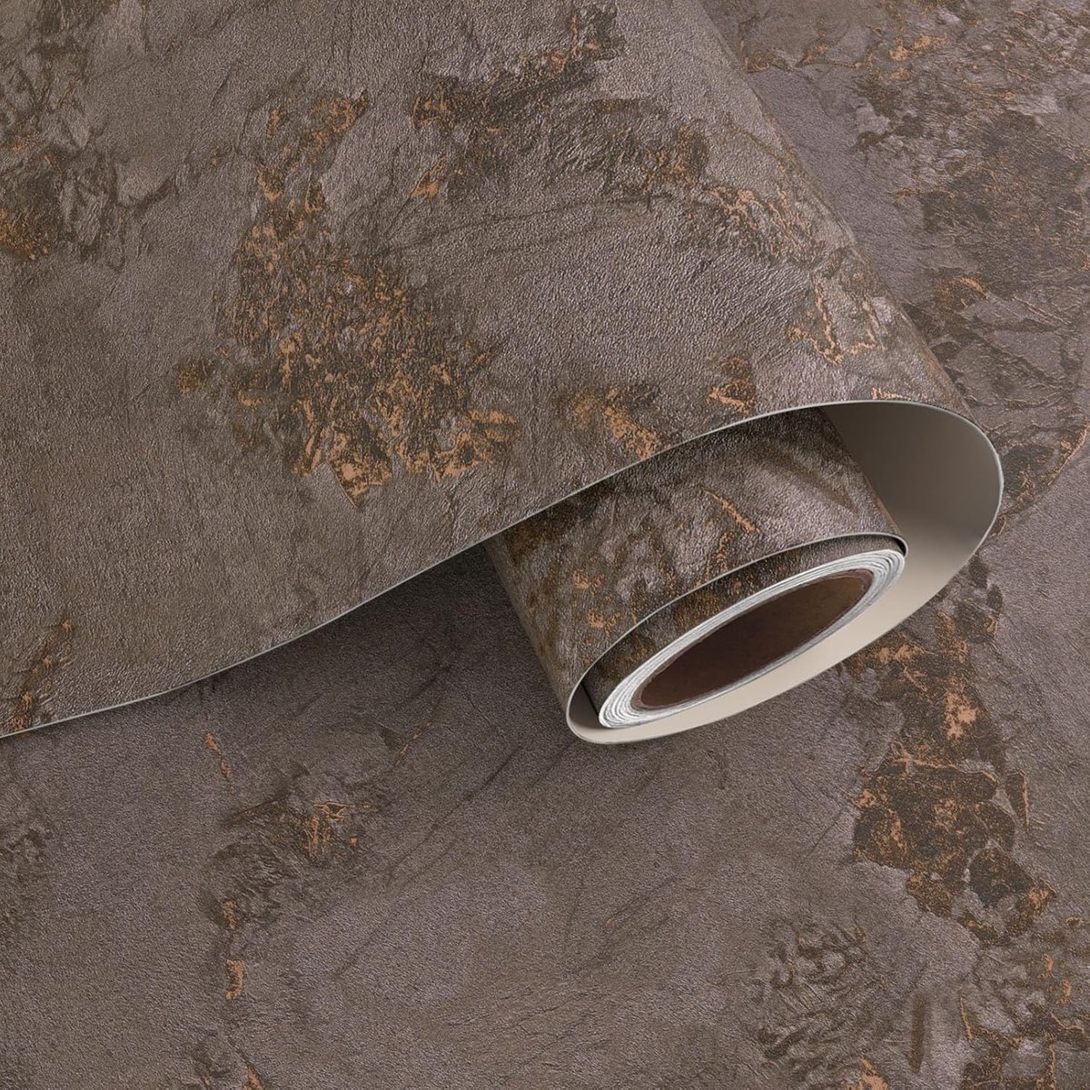 Dikke Bruine Gouden Marmer Effect Behang met Plakfunctie 40cmx200cm voor Badkamer, Hal en Keuken - Retro Vinyl Wrap voor Werkbladen en Kasten