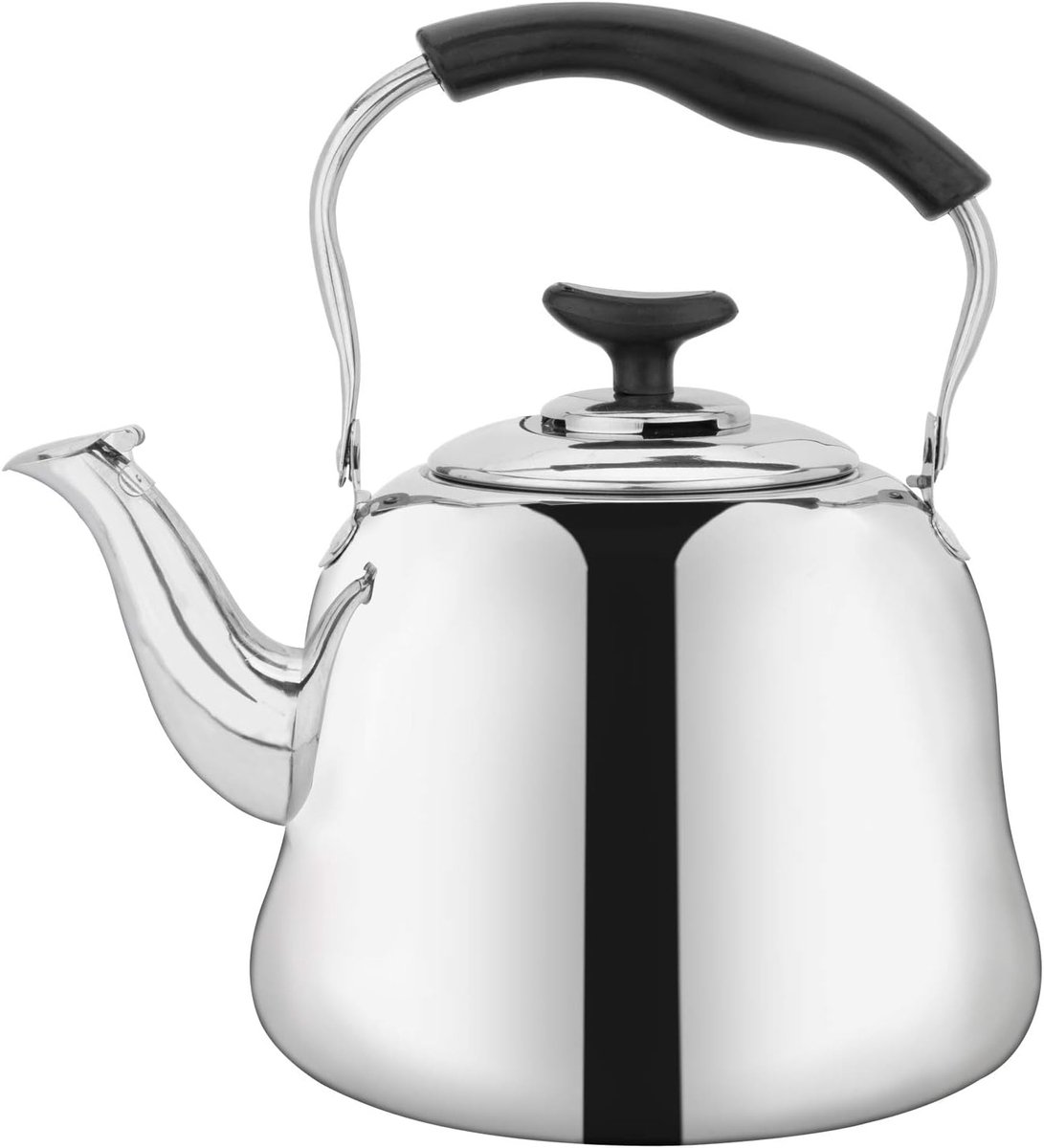 Fluitketel - Theeketel voor Fornuis - 2 Liter - RVS Waterkoker - 304 Roestvrij Staal - Opvouwbare Handgreep - Fluitfunctie - Zilver - 1 Stuk