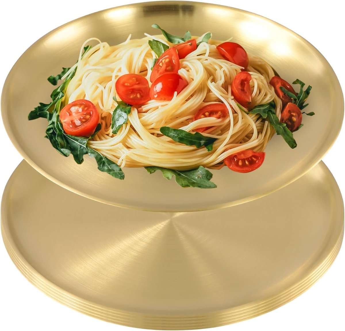 Set van 6 Ronde Roestvrijstalen Borden van 20 cm - Luxe Tafelgerei voor Camping en Keuken