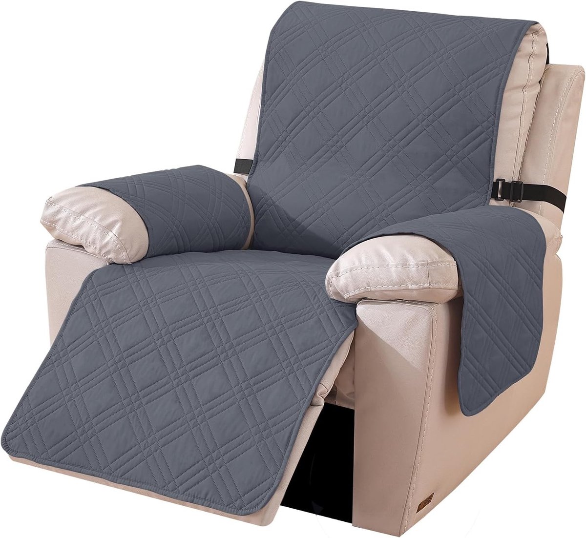 Fauteuilhoes - Donkergrijs + Lichtgrijs - Groot 1 Plaats - Omkeerbare Stoelbeschermer - Voor Relaxfauteuil