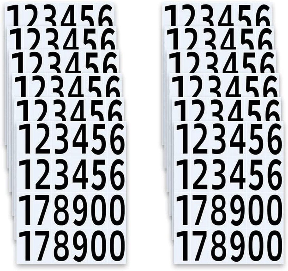 Cijferstickers - Wit - 2,5 x 5 cm - Waterdicht Zelfklevend Vinyl - Voor Brievenbus en Deur