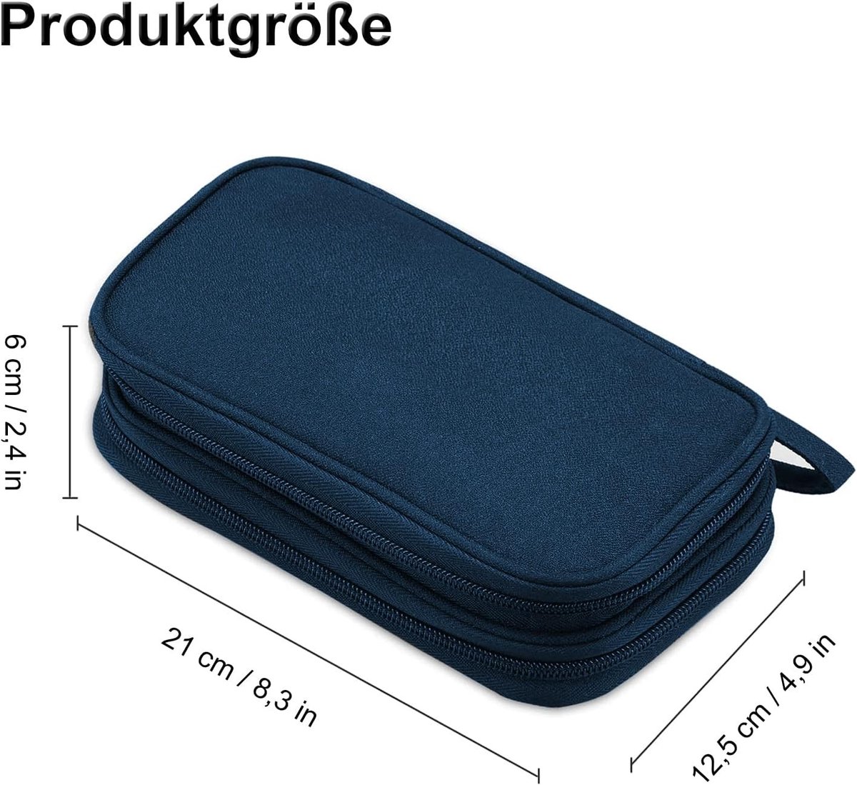 Dubbele Laags Elektronische Tas Organizer voor Kabels, Opladers en Accessoires - Blauw