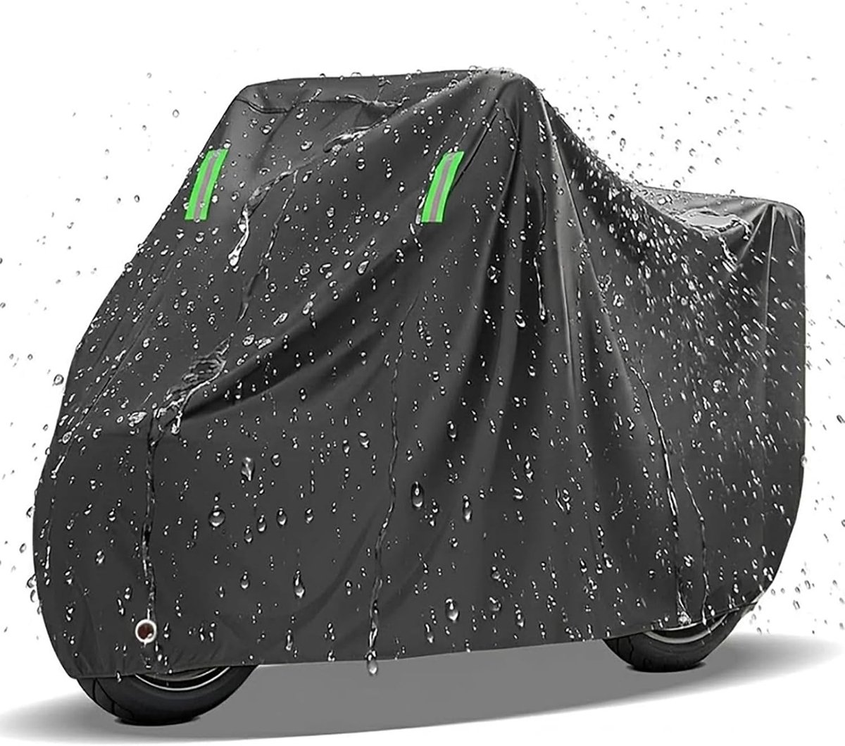 Motorhoes - Zwart - XXL (245 x 105 x 125 cm) - Waterdichte Afdekzeil met UV-bescherming en Vergrendelingsgaten - Voor Motoren en Scooters