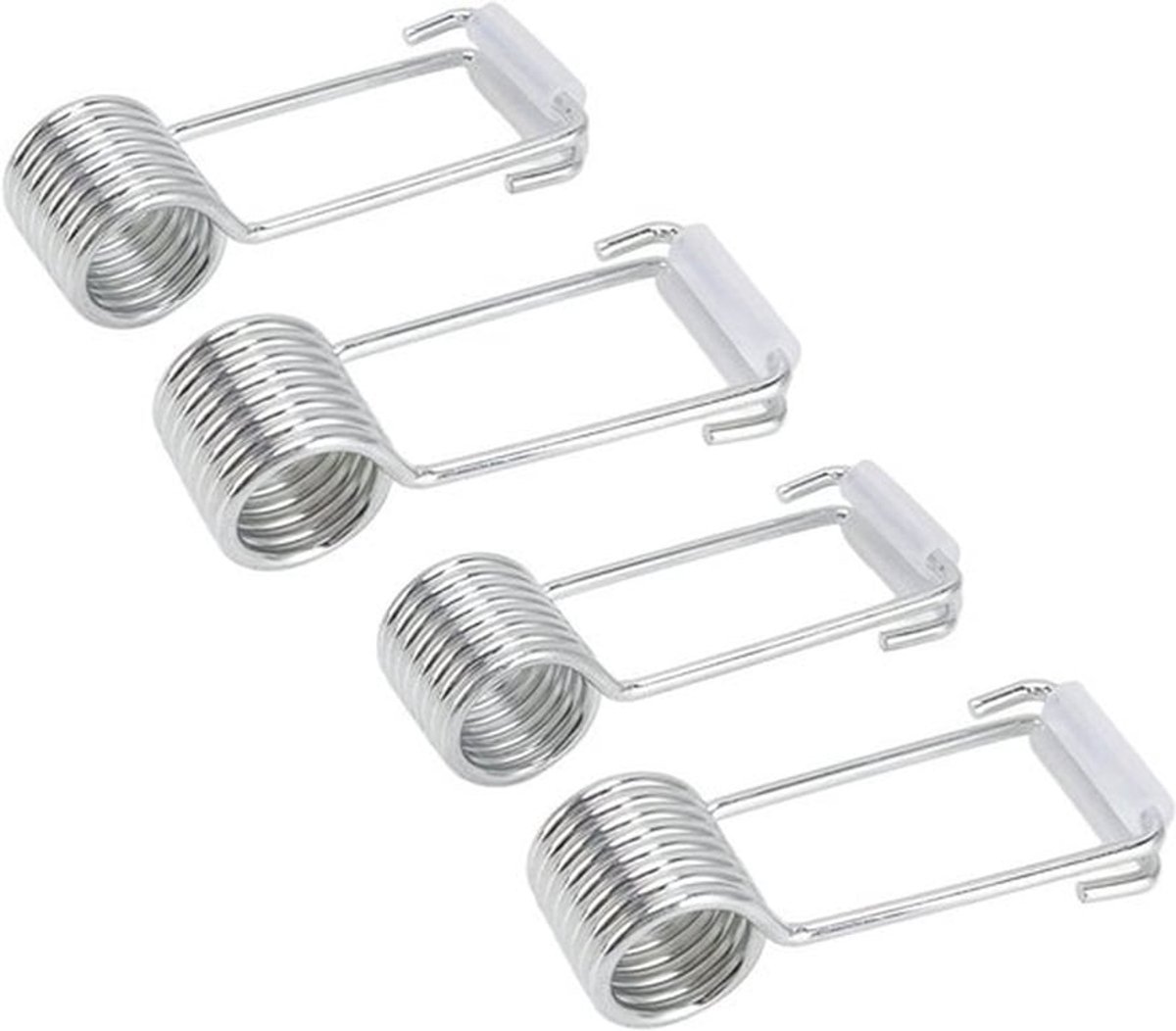 Veerscharnier deurdranger 4 stuks - automatisch sluitend - krasbestendig - roestvrij staal - zilverkleurig - voor veilige deursluiting.